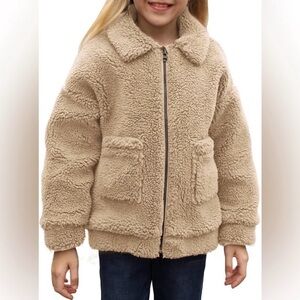 Girl’s Cozy Tan Sherpa Jacket size XL